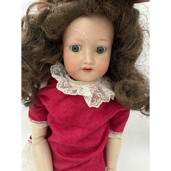 Antique German Bisque 25” Armand Marseille 390 A 5 M Doll Blue Eyes Read - Picture 2 of 7